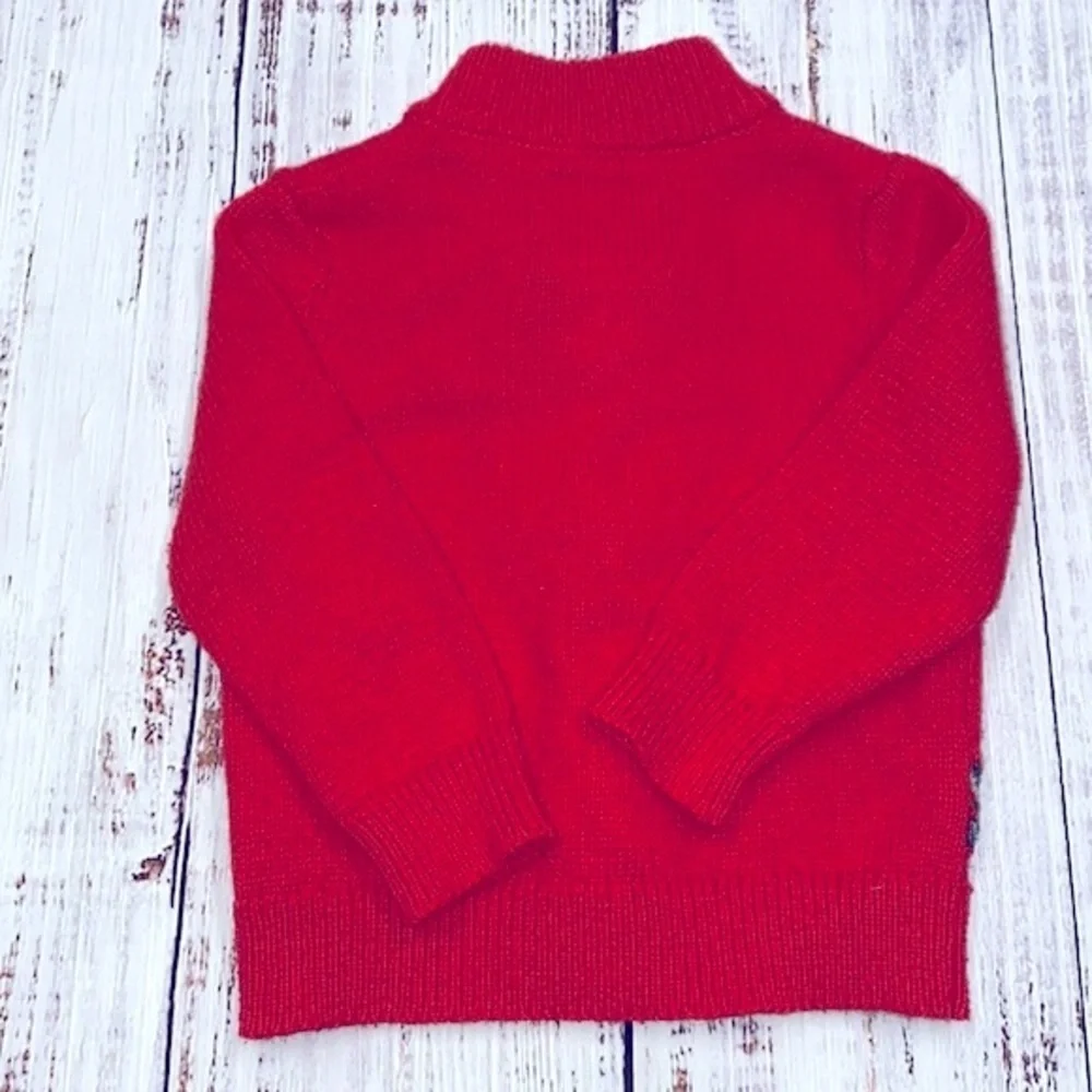 Osh Kosh boys red sweater jacket 12-18 months wool blend